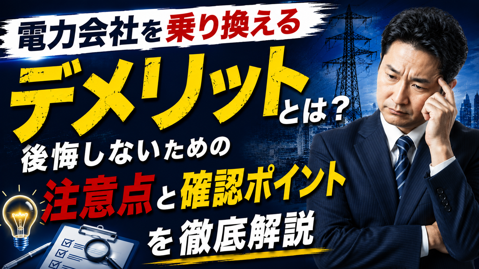 2026年06月16日 更新 電力会社を乗り換えるデメリットとは？後悔しないための注意点と確認ポイントを徹底解説