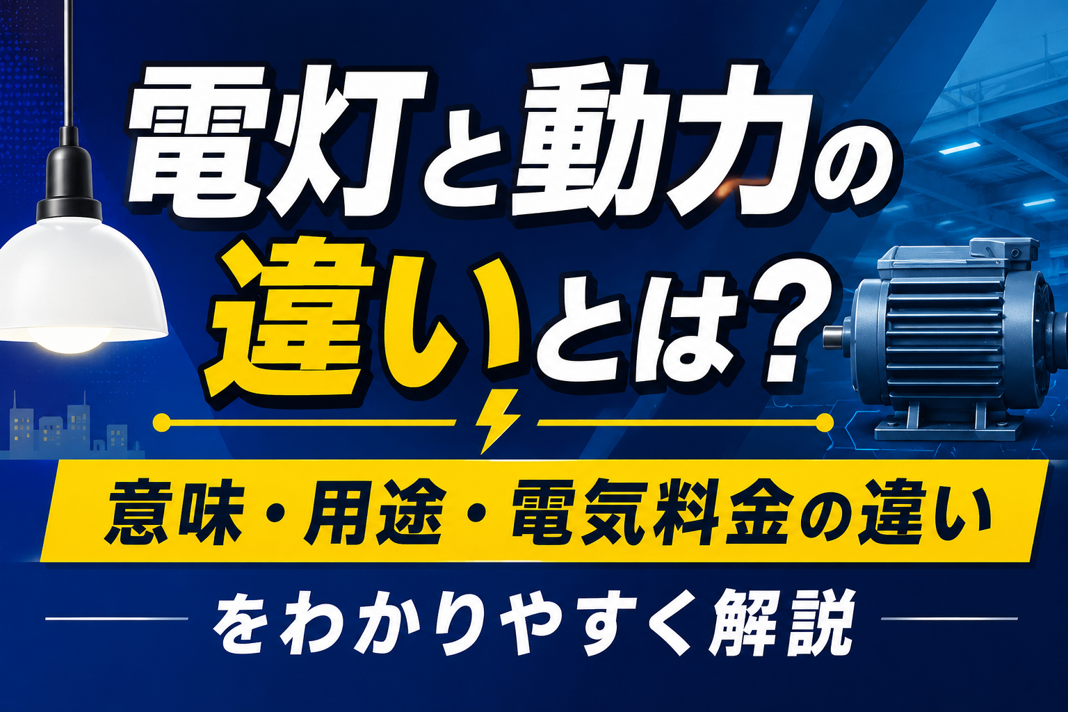 2026年07月14日 更新 電灯と動力の違いとは？意味・用途・電気料金の違いをわかりやすく解説