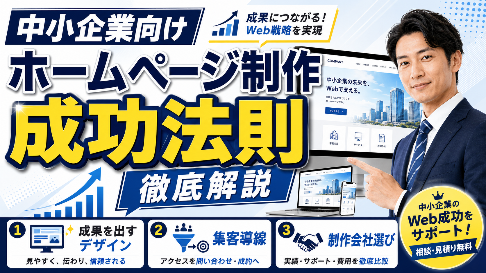 2026年07月31日 更新 中小企業向けホームページ制作の成功法則｜成果を出すデザイン・集客・制作会社選びを徹底解説