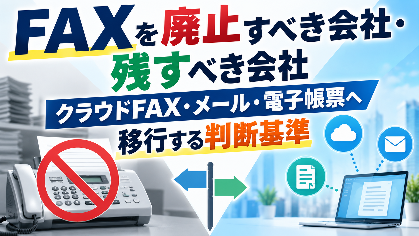 2026年09月16日 更新 FAXを廃止すべき会社・残すべき会社｜クラウドFAX・メール・電子帳票へ移行する判断基準