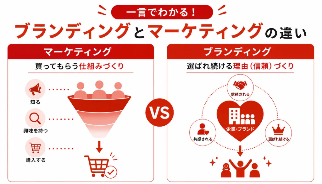 一言でわかる!ブランディングとマーケティングの違い